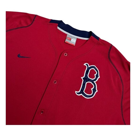 BOSTON RED SOX Vintage Y2K Red MLB Baseball NIKE Jersey Mens 2XL - Picture 3 of 5
